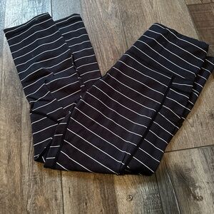 Zyia black and white striped capri